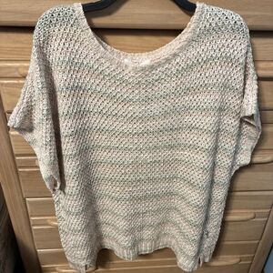 Adyson Parker Sweater Women's 1X Crochet Pullover Sweater Short Sleeve